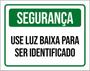 Imagem de Kit 5 Placas De Sinalização - Segurança Use Luz Baixa