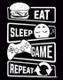 Imagem de Kit 5 Placas Eat Sleep Game Repeat Preta 36X46