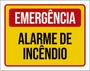 Imagem de Kit 5 Placas Emergência Alarme De Incêndio 36X46