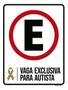 Imagem de Kit 5 Placas Estacionar Vaga Exclusiva Para Autista 36X46