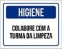Imagem de Kit 5 Placas Higiene Colabore Com Turma Da Limpeza 36X46