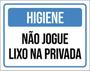 Imagem de Kit 5 Placas Higiene Não Jogue Lixo Privada 36X46