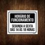 Imagem de Kit 5 Placas - Horário Funcionamento