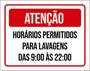 Imagem de Kit 5 Placas Horários Permitidos Para Lavagens 36X46