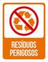 Imagem de Kit 5 Placas Lixo Laranja Resíduos Perigosos 36X46