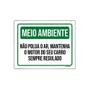 Imagem de Kit 5 Placas Meio Ambiente Não Polua Ar