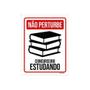 Imagem de Kit 5 Placas Não Perturbe - Concurseiro Estudando