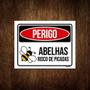 Imagem de Kit 5 Placas Perigo - Abelhas Risco De Picadas