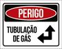 Imagem de Kit 5 Placas Perigo Tubulação De Gás Setas 36X46