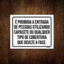 Imagem de Kit 5 Placas Proibida Entrada Pessoas Utilizando Capacete