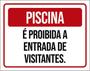 Imagem de Kit 5 Placas Proibida Entrada Visitantes 36X46