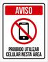 Imagem de Kit 5 Placas Proibido Celular Nesta Área 36X46