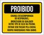 Imagem de Kit 5 Placas Proibido Criança Desacompanhada Bronzeador