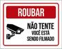 Imagem de Kit 5 Placas Roubar Não Tente Você Filmado 36X46