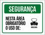 Imagem de Kit 5 Placas Segurança Área Obrigatório Uso De Máscara