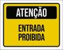 Imagem de Kit 5 Placas Sinalização - Atenção Entrada Proibida Amarela