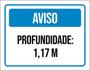 Imagem de Kit 5 Placas Sinalização - Aviso Profundidade 1,17 Metros