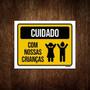 Imagem de Kit 5 Placas Sinalização Cuidado Com Nossas Crianças