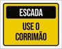 Imagem de Kit 5 Placas Sinalização - Escada Use Corrimão Amarela