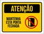 Imagem de Kit 5 Placas Sinalização - Mantenha Esta Porta Fechada