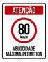 Imagem de Kit 5 Placas Sinalização - Velocidade Máxima 80Km Máximo