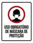 Imagem de Kit 5 Placas Uso Obrigatório Máscara De Proteção Ícone 36X46