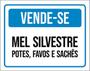 Imagem de Kit 5 Placas Vende-Se Mel Silvestre Potes Favos Sachês