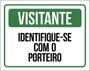 Imagem de Kit 5 Placas Visitante Identifique-Se Porteiro 36X46