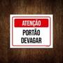 Imagem de Kit 5 Placasinalização - Atenção Portão Devagar Verm