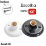 Imagem de Kit 5 Plafon Plafonier Branco ou Preto Bocal E27 + 5 Lâmpada 9w Branco Fria