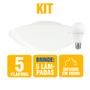 Imagem de Kit 5 Plafon Redondo Taschibra Jurerê 25cm Vidro Fosco com Lâmpadas