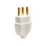 Imagem de Kit 5 Plugue 2p+t 20A Pino Macho Oco Com Inmetro 110V/220V Bivolt Branco