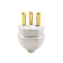 Imagem de Kit 5 Plugue 2p+t 20A Pino Macho Oco Com Inmetro 110V/220V Bivolt Branco