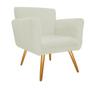 Imagem de Kit 5 Poltronas Cadeira Decorativa Cloe  Pé Palito Para Sala de Estar Recepção Escritório Corinho Branco - Damaffê Móveis