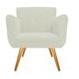 Imagem de Kit 5 Poltronas Cadeira Decorativa Cloe  Pé Palito Para Sala de Estar Recepção Escritório Corinho Branco - Damaffê Móveis