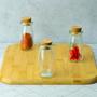 Imagem de Kit 5 Porta Mantimento Mini De Vidro Com Rolha 100Ml Lyor