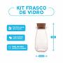 Imagem de Kit 5 Porta Mantimento Mini De Vidro Com Rolha 100Ml Lyor