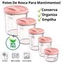 Imagem de Kit 5 Potes De Mantimentos Plástico Com Tampa Porta Alimentos