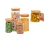 Kit 5 potes de vidro com tampa de bambu herméticos redondos - Tüd - TUD Imagem de Kit 5 potes de vidro com tampa de bambu herméticos redondos - Tüd