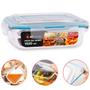 Imagem de Kit 5 Potes Herméticos Retangular Vidro Freezer Microondas Com Tampa Transparente 1500ML