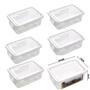 Imagem de Kit 5 Potes Marmitas Fitness 1,1l Para Freezer Microondas Pote hermético vasilha