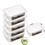 Imagem de Kit 5 Potes Marmitas Fitness 1,1l Para Freezer Microondas Pote hermético vasilha