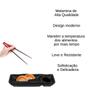 Imagem de Kit 5 Prato Molheira Japonesa Sushi Shoyu Melamina 18 cm Sakura Restaurante Culinária Oriental Premium