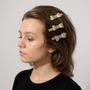 Imagem de Kit 5 Presilhas de cabelo Laço com Strass brilhoso de metal
