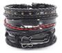 Imagem de Kit 5 Pulseiras Masculina Preta Couro Guitarra Musica U7887