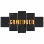 Imagem de Kit 5 Quadros Decorativos Mdf Game Over Jogos Gamer