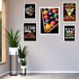Imagem de Kit 5 Quadros Decorativos Sinuca - Bilhar - com vidro