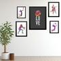 Imagem de Kit 5 Quadros Decorativos Vôlei - Love - com vidro