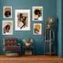 Imagem de Kit 5 quadros Mulheres Negras Boho - com vidro