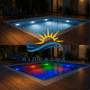 Imagem de Kit 5 Refletores Led 9w RGB Inox e Adaptadores 50mm e Comando Iluminação Piscina